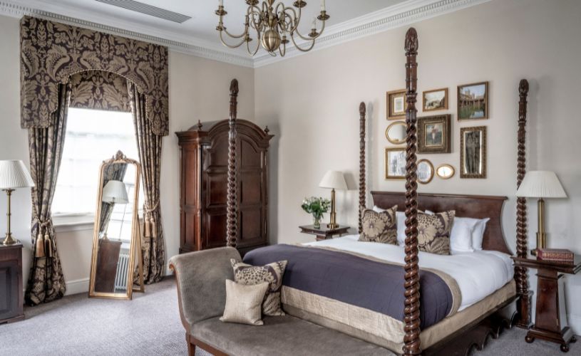 Bailbrook House Hotel Room with four poster bed